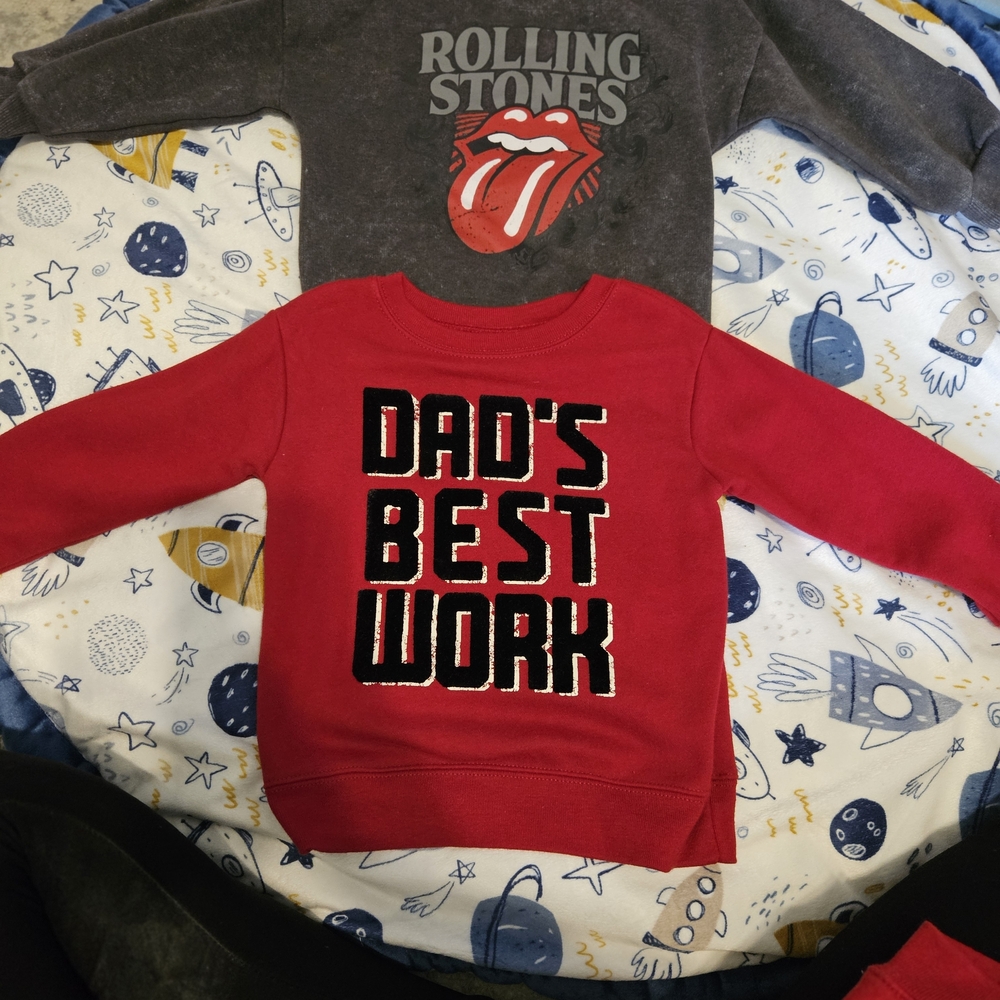 Red Dad's Best Work Kids Sweatshirt